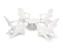 Polywood Vineyard 5-Piece Oversized Adirondack Chair Conversation Set White