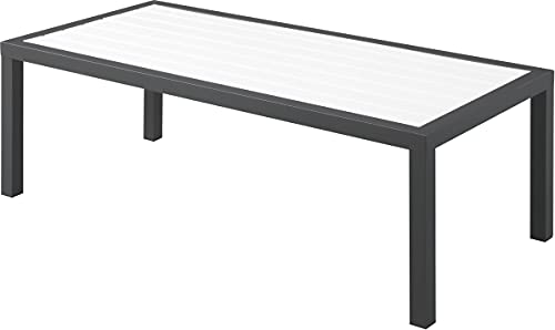 Meridian Furniture 372-C Nizuc Collection Modern | Contemporary Outdoor Patio Coffee Table with Durable Aluminum Frame