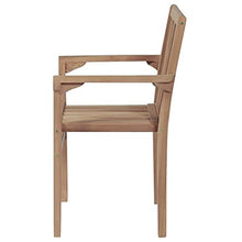 Xolmizyn 8 Pcs Stackable Patio Chairs with Cushions, Solid Teak Wood Garden Dining Seating Set for Outdoor Backyard Porch Deck Furniture, Black