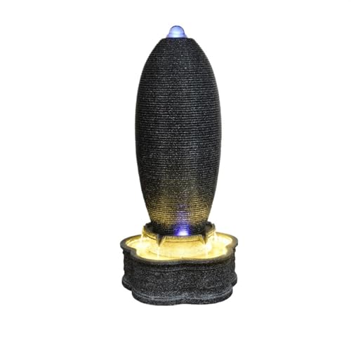 Outdoor Water Fountain Rockery Water Fountain Landscape Decoration, Outdoor Indoor Egg-shaped Water Feature, Floor Landscape Decoration Garden Water Fountain (Color : B, Size : L)
