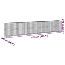 Makastle Gabion Basket with Cover, Rock-Stone Wall with Sturdy Grid for Backyard, Garden, Yard, Rustproof, Weather-Resistant, 413.4x39.4x78.7 in Silver Galvanized Iron