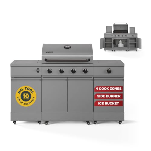 Tytus Fresno 66" 5-Burner Propane or Nat Gas Island Grill, 60K Total BTUs