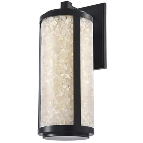 Minka Lavery 8183-66A-L Salt Creek Unique Acrylic Rectangular Outdoor LED Wall Lantern, 1-Light 33 Watt, 32" H x 12" W, Coal Black