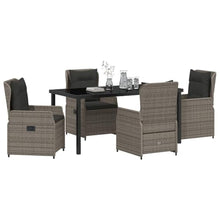 DYRJDJWIDHW Modern 5-Piece Grey Poly Rattan Garden Dining Set, Outdoor Patio Furniture with Table and 4 Chairs, All-Weather Wicker Bistro Set for Backyard, Balcony, Deck