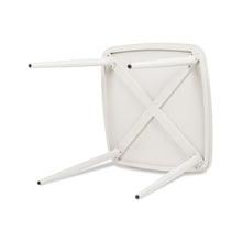 Seeheool Square Outdoor Table with Metal Frame for Patio Backyard Garden Pool Porch Lawn 33.5" x 33.5" x 29.5" White