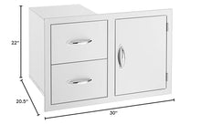 TrueFlame 30-Inch 2-Drawer & Access Door Combo