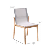 POVL Outdoor Menlo Teak Side Dining Chair — Pack of 6, Stackable Grade A Indonesian Teak & All-Weather Sling — Fully Assembled Mid-Century Modern Seating for Patio, Deck & Poolside (Winter)