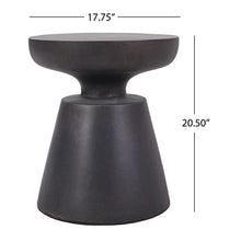 Outdoor Lightweight Concrete Side Table, Modern Copper Accent End Table, Weather Resistant Round Accent Table for Patio, Balcony & Living Room