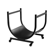 EliteBloom Firewood Storage Rack Home Iron Flooring with Wheels Wood Firewood Shelf Half Round Firewood Storage Convenient,