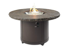 Outdoor GreatRoom Co Propane Fire Pit Table - Beacon Gas Fire Pits for Outside Patio - 48 Inch Round Concrete Firepit Fire Table with Matching Tabletop Cover, Powder-Coated Metal Base - Bronze