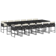 LKJephalotrope 13 Piece Patio Dining Set, Black PE Rattan Outdoor Furniture with 129.9" Tempered Glass Table and 12 Chairs, Space Saving Cube Set for Garden and Backyard