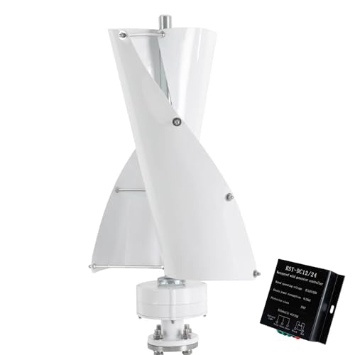 HYZHANHONG 3000W Vertical Wind Turbine Generator Kit - 12V24V48V 2-Blade Solar Wind Power System with Controller for Home, Boat, Marine, Garden (White),12v