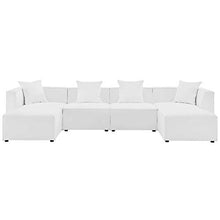 Ergode Outdoor Patio Saybrook Upholstered 6-Piece Sectional Sofa | Comfortable & Stylish | All-Weather & UV-Resistant | French Piping | Aluminum Frame | 300 lbs Weight Capacity