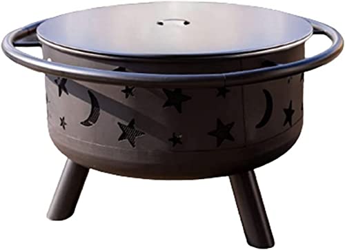 Garden Fire Pit Grill Bowl Grill Barbecue Rack Fire Pits Outdoor Burning Fire Pit Bowl, Wrought Iron Outdoor Heating, for Backyard Terrace Patio