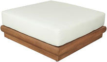 Meridian Furniture 111White-Ott Mirella Collection Modern | Contemporary Outdoor Patio Modular Ottoman with Solid Teak Wood Frame, Water Resistant Fabric, 37" W x 38" D x 14" H, White