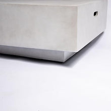 Rectangular Propane Fire Pit Table, 50000 BTU Outdoor Gas Fireplace, Concrete Patio Centerpiece Featuring Stainless Steel Burner, Electronic Ignition, Lava Rocks, Rain Cover, Backyard Deck Heater
