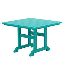 WO Outdoor Adirondack Dining Chair Square Table 5 PCS Set Retro Aesthetic Curveback for Outside Restaurant Dining, Resort, Hotel, Home, Balcony, Terrace, Lawn, Pool, Deck, Garden (Turquoise)