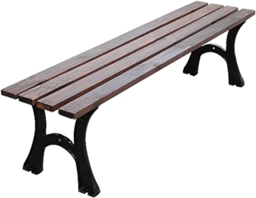 ERoomQ Outdoor GThe Bench,Patio Seating Benches, 2 Seater Outside Park Iron Bench Seat, Weather Proof Porch Path Chair, Slatted Seat with Cast Iron Frame