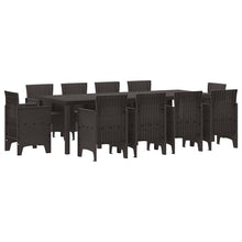 LKJVFCPW 11 Piece Outdoor Dining Set for 10, Brown Polypropylene Patio Table and Chairs, Garden Furniture for Backyard Deck Poolside