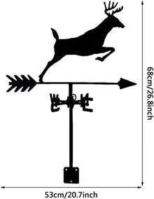 Weathervane,Weathervane Metal For Roof Garden Yard Deer Weathervanes Metal Weather Vane Wind Direction Measuring Instrument Roof Installation Weather Vane Farm Scene Garden Art Deco Accessories