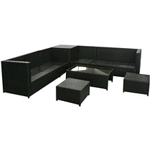 NLQMSU Modular Patio Furniture Set 8 Pieces Black Beige
