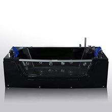 SIMBASHOPPING USA Whirlpool Black Bathtub Hydrotherapy Hot Tub JAMAICA Double Pump + Heater