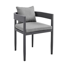 ARMEN LIVING SETODME5BLGRY Menorca Outdoor Patio 5-Piece Dining Table Set in Aluminum Cushions, Dark Grey