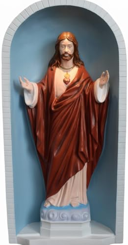Betach Home Jesus The Sacred Heart Grotto and Statue, One-Piece, Garden Statue, 36" Height