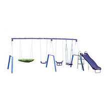 XDP RECREATION Surf N Swing 5 Station Kids Play Set Green Super Disc Swing
