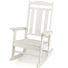 ONMYJFD Rocking Chair All Weather Rocking Chair High Back Porch White
