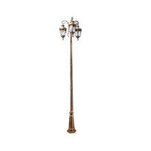 European Vintage Outdoor Ip54 Waterproof Street High Pole Pillar Light E27 3-Lights Glass Die-Cast Alandscape Path Way Decorative Post Light Garden Villa Lawn Illumin(Height 3.2m)