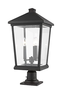 Z-Lite 3 Light Outdoor Pier Mounted Fixture Black