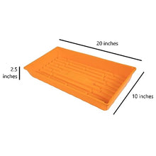 SUNPACK 10" x 20" Mega Plastic Seed Starting Tray, Orange, 2.5" (Pack of 30) - No Drainage Holes, Ideal for Greenhouses or Indoor Gardening - Made of Thick, Strong Plastic