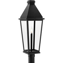 Progress Lighting Richmond Hill Collection One-Light Textured Black Clear Glass Modern Farmhouse Outdoor Post Light (P540106-031)