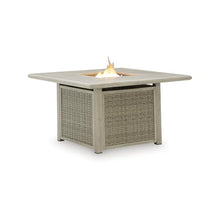 Signature Design by Ashley Haven Retreat Casual Weather Resistant Outdoor Fire Pit Table with 50,000 BTU Burner, Beige