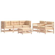 DYRJDJWIDHW Outdoor Seating,Porch Chairs,Outdoor Rocking Chair,6 Piece Patio Lounge Set with Cushions Solid WoodSuitable for Patio, Garden, Gazebo Low