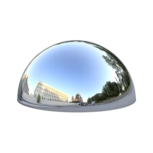 YDJIANCAI 1 Piece Silver Stainless Steel Half Sphere Gazing Ball - Mirror Polished Hollow Hemisphere for Garden Gate, Stair Handrails, and Shopping Mall Wall Decoration(Size:27.55in/70cm)