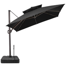 OROTLECT 10'×10' Double-top Square Patio Cantilever Umbrella With Base – Effortlessly Movable by One Person