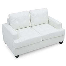 Glory Furniture Sandridge Faux Leather Loveseat in White