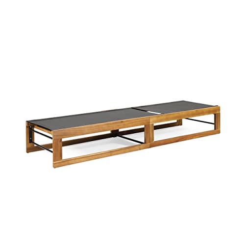 Christopher Knight Home Emile Outdoor Adjustable Chaise Lounges Set of 2 Black Teak