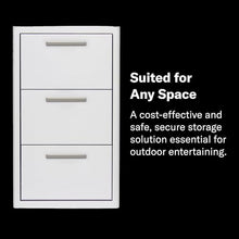 Blaze 16-Inch Triple Access Drawer – Made in USA Stainless Steel Outdoor Kitchen Storage with Soft-Close Drawers & LED Lighting