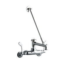 Elkay LK945BP07T4T Service/Utility Single Hole Wall Mount Faucet w/7" Bucket Hook Spout 4" Wristblade Handles 2" Inlet - Chrome