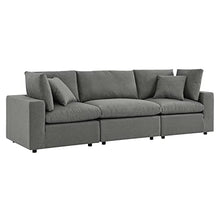 Modway Commix Overstuffed Outdoor Patio Sofa in Charcoal