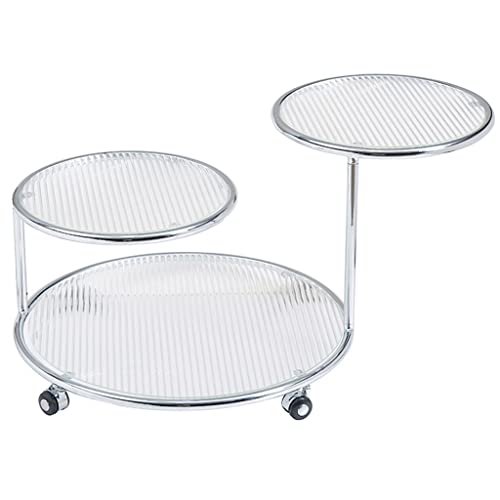 NRFJFOP Iron Art Round Rotating Edge Glass Living Room Sofa Corner Several Balcony Small Table