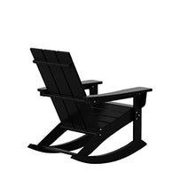 WO WESTIN OUTDOOR Modern 5 PCS HDPE Patio Rocking Chair Set Black