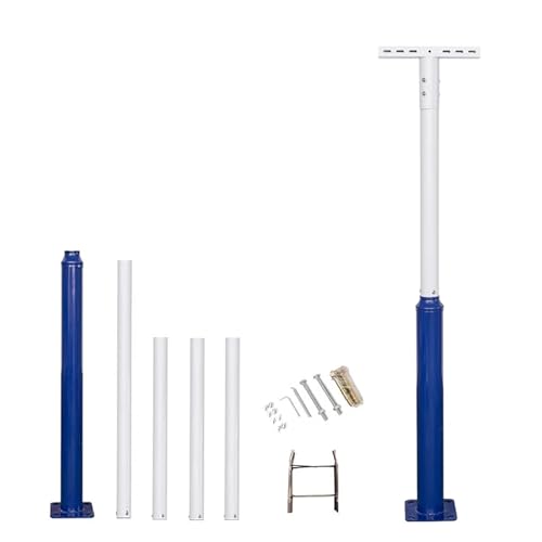 XYIANG Street Lamp Post with Stand, Solar Light Pole for Outdoor Lights, Galvanized Steel Metal Pole Accessory for Street, Patio, Backyard, Basketball Court, Park(6M/20Ft)