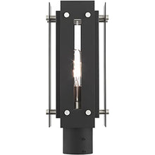 Livex 1 Light Black Outdoor Post Top Lantern Nickel