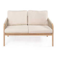 JONATHAN Y Arwen Bohemian 49" Acacia Outdoor Loveseat, Beige/Light Teak