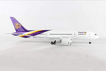 Daron Skymarks Thai 787-8 Model 1/100 with Wood Stand & Gear Purple