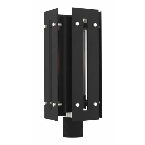 Bailey Street Home 1 Light Outdoor Post Top Lantern Contemporary 8.63" Wide 20" High Black Nickel Finish